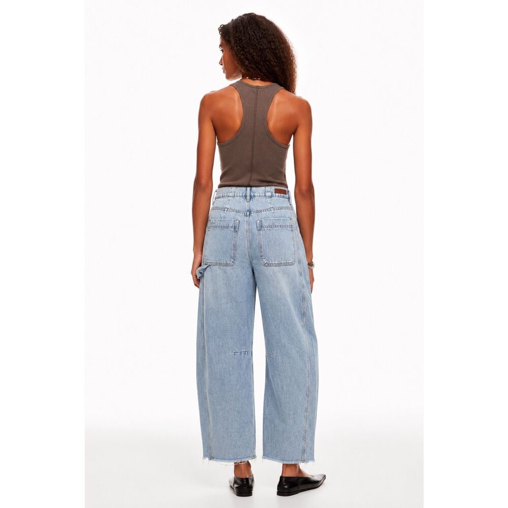 BLANKNYC “In Your Face” High Waist Barrel Leg Carpenter Jeans Light Wash Size 28 - Picture 2 of 12